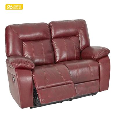 China (Other) American Style 3 Piece Leather Double Highlight Recliner Adjustable Sectional Sofa Lounge for sale