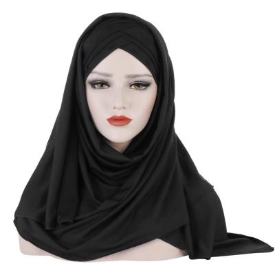 China 2021 Fashion High Quality Women's Hot Selling Solid Color Hijab Muslim Malay Headscarf GUS03 for sale