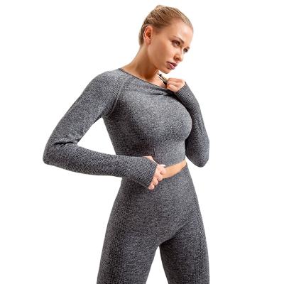 China Quality Women's Long Sleeves Suitable Breathable Yoga Price Guarantee Top Solid Colors For Sweatsuit for sale