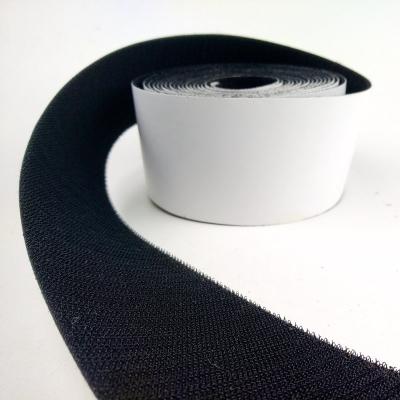 China Customized Viable Size Hook & Loop & Loop Contact Tape Black 70mm Self Adhesive Sticky Fastener for sale