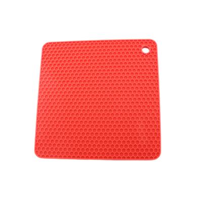 China High Quality Cheap Price Red Square Stocked Honeycomb Food Grade Silicone Heat Insulation Pad for sale