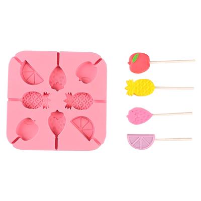 China Factory Direct-sale stocked pink food grade silicone 8 crab fruit lollipop mold for kids for sale