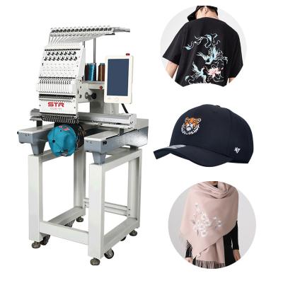 China Flat Automated Flat 3D Hat Home T-shirt/T-shirt/Commercial Finishing Clothes/Logos/3D Embroidery STROCEAN Small Single Head T-shirt Embroidery Machine for sale