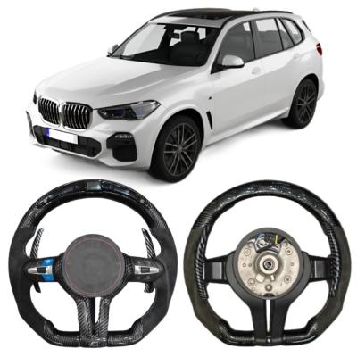 China Sports Design Customized Alcantara LED Carbon Fiber Steering Wheel for BMW M3M4M5X1-X6 for sale