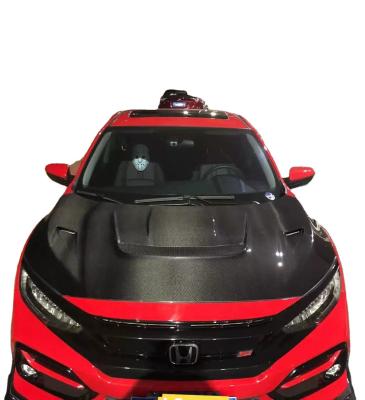 China Carbon Fiber Hood for Honda Tenth Generation Civic Modified Open Hole Design Made for sale