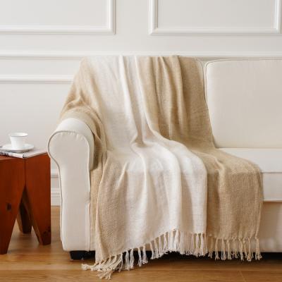 China Anti-Static Hot Sale Solid Color Feather Super Soft Luxury Micro Yarn Knit Throw Sleep Blanket For Adult for sale