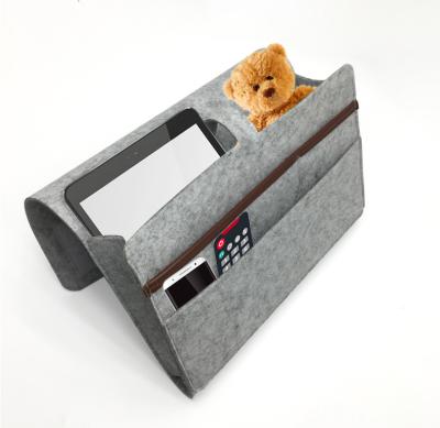 China Bed Cart Pocket Organizer Desk Bag Sustainable Bag Felt Phonebook Holder Bedside Cart for sale