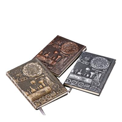 China Unique Design Leather Notebooks Hot Selling School Retro Printed Diary Notebook for sale