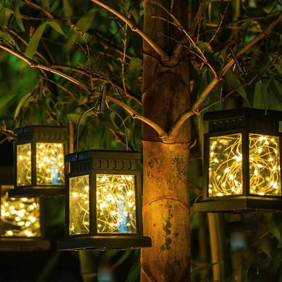 China IP65 Waterproof Outdoor Garden Decor LED Landscape Lights Solar Hanging Lanterns Garden Light for sale