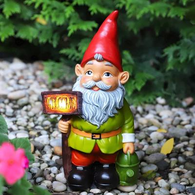 China Hot Selling Europe Amazon Outdoor Decor Resin Outdoor Decor Cute Solar Life Size Welcome Sign Garden Gnomes Gnomes Statue for sale