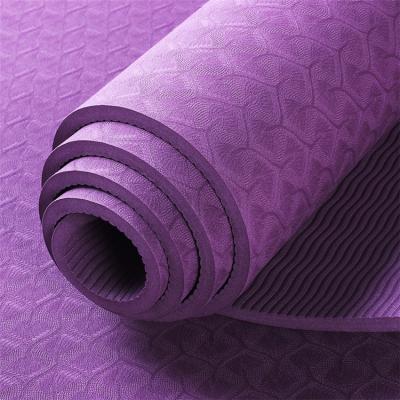 China New Arrival Durable High Quality Purple Color Home Strip Yoga Mat for sale