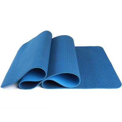 China New Fitness Durable Custom Home Color Printing Exercise Double Tape Blue Yoga Mat for sale