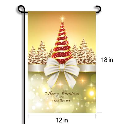 China Mordern Luxury Online Customize Decorative Yard Flag Merry Christmas Happy New Year Sublimation Christmas Garden Flag for sale