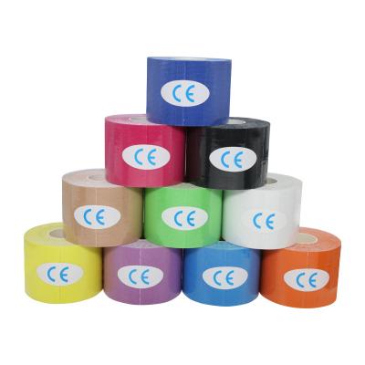 China Top Selling Sport and Physiotherapy Musle Pain Relief Guaranteed Quality CE Quality Cotton Elastic Kinesiology Tape Cotton Shoulder Support Muscle Kinesiology Sports Tape for sale