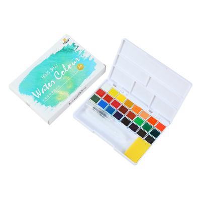 China Promotion\business\transparent solid watercolor gouache paint set school\office stationery for kids12/24/36/48 color portable paint box for sale