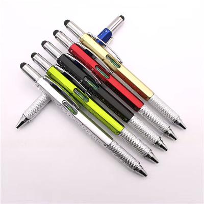 China Promotional Pen 6 in 1 Multifunctional Screwdriver Ballpoint Pen Stylus Level Pen for sale