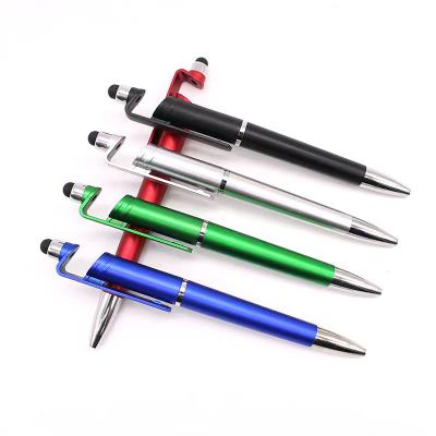 China Multifunctional Pen Mobile Phone Stylus Mobile Phone Holder Promotional Ballpoint Pen for sale