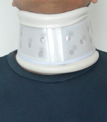 China CS -02 Adjustable Leather Cervical Neck Collar With Foam , Leather , Plastic Material for sale