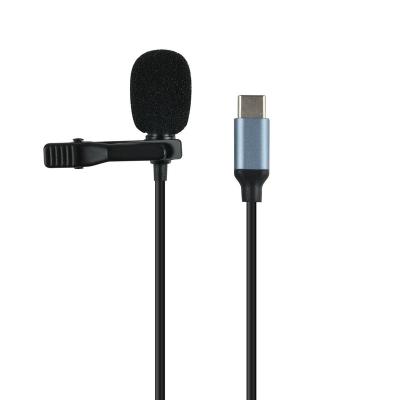 China Lavalier Microphone USB C Microphone External Omnidirectional Condenser MIC For Mobile Phone Tablet Live Streaming Facebook Youtube Video Recording for sale