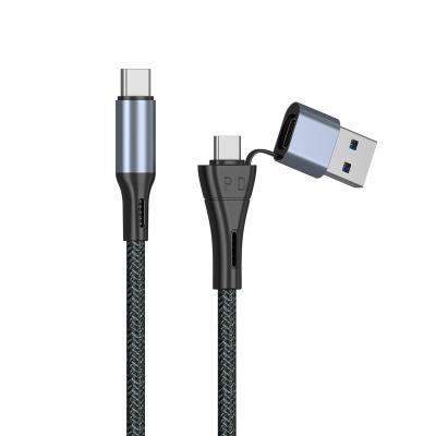 China Mobile Phone OEM Factory 60W Fast Charging Cable USB A and C to USB C Cable Fast Charging 2 IN 1 USB TYPE C Cable for sale