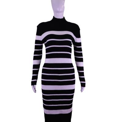 China Anti-pilling factory direct Normcore/minimalist clothes elastic knitted luxury women's sweater dress for sale