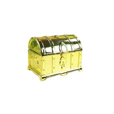 China Disposable Gold Mini Hot Selling Amazon Candy Box Gifts Plastic Mini Treasure Chest Wedding Party Birthday Chocolate Package Candy Box for sale