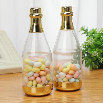 China New Recycled Materials Style Gold Candy Packaging Plastic Champagne Bottle For Wedding Party Favor Candy Chocolate Package Box for sale