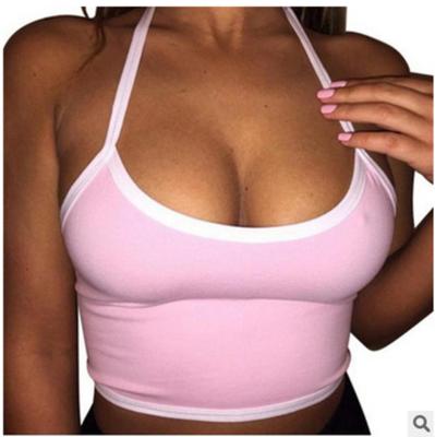 China Breathable Summer Custom Logo Bulk Sale Straps Lady Fitness Solid Tank Top Casual Sexy Women Crop Top Women Sexy Crop Tops for sale