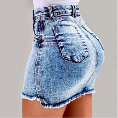 China Sexy Jeans Mini Skirt Waisted Jean Washed Skirts Denim Women's Waist Shorts Summer Fashion Woman Breathable Ladies New Tops for sale