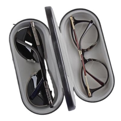 China Amazon Hot Sale Disposable Double Glasses Case Hard Shell for Women and Men, Double Glasses Holder Protector for Two Pairs of Glasses for sale