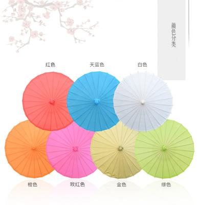 China Recycled Materials Candy Color Wedding Chinese Umbrellas Paper Parasols Oil Paper Umbrella Kids DIY Customized Color White Umbrella for sale