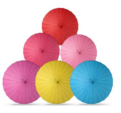 China Recycled Materials 8 Colors Candy Color Paper Umbrellas Oil Paper Umbrella Chinese Kids DIY Customized Color White Umbrella for sale