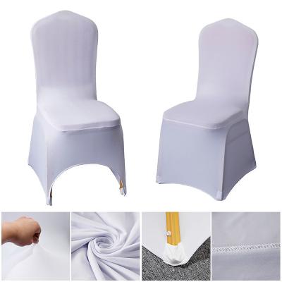 China Simple White Polyester Spandex Chair Cover Stretch Slipcovers For Wedding Party, Dining Banquet Chair Decoration Chair Covers for sale