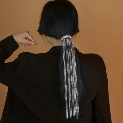 China COMBINE European and American retro chain super geometric temperament claw accessories long tassel hair chain hairpin for sale