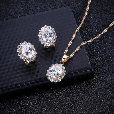 China New autumn and winter romantic bridal jewelry set set with two-piece diamond necklace set, retro jewelry manufacturers wholesale for sale