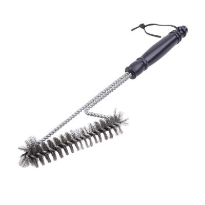 China Hot Selling New Design Easily Cleaned Stainless Steel Wire Stiffens Plastic Handle 15 Inch BBQ Grill Cleaning Brush for sale