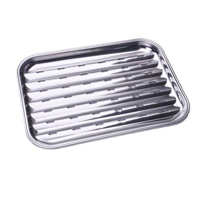 China Easily Cleaned Rectangular Multifunctional Stainless Steel Barbecue Tools Seafood Vegetables Meat Can Be Used for sale