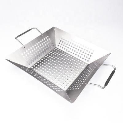 China Hot Selling Large Size BBQ Roasting Stainless Steel Pan Perforated Pan Easily Cleaned Pan For BBQ Roasting for sale