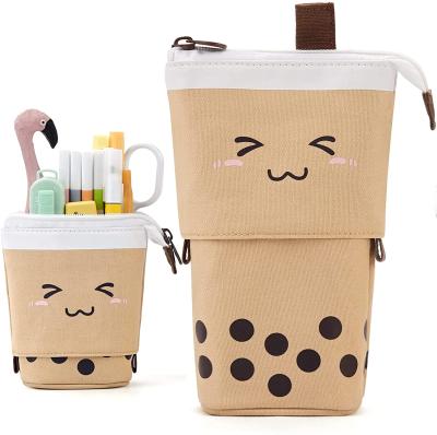 China Fashion\Large Capacity Cloth Makeup Bag School Comfortable\Durable Holding Telescopic Pencil Case Stationery for Adult and Kids for sale