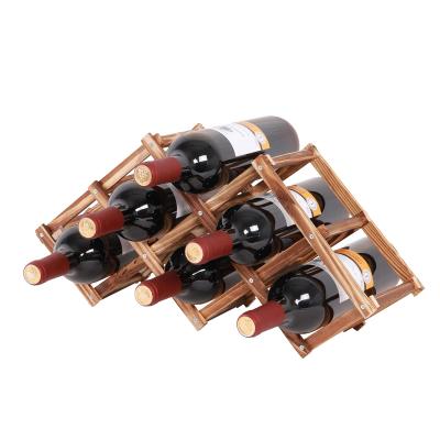 China Hot Selling Foldable Amazon 10 Bottles Sturdy And Durable Wine Racks Free Standing Floor For Office Bar Home for sale