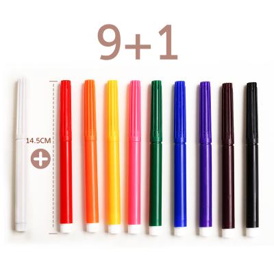 China Multifunctional Hot Sale 8+2/9+1 Color Drawing Changing Rainbow Colors Waterproof Permanent Markers Rainbow Marker Changing Magic Pen For Kids for sale