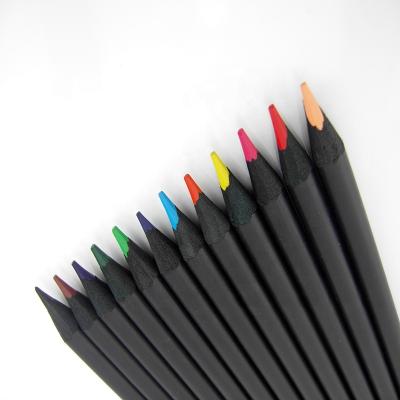 China Basswood / Poplar EN71 China Wooden Label 12 Colors Kids Custom Drawing Crayons Non-Toxic Colored Pencils for sale