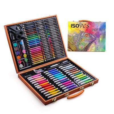 China Portable Case Art Kit Drawing Sketching Luxury Mega Stunning Wood Art Set For Kids Painting 150 Pieces for sale