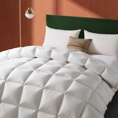 China Natural Wholesale Material Super Soft Luxury Cotton Aggregation White Duck Down Comforter Feather Quilt for sale