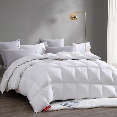 China Natural Luxury White Filling Material Cotton Quilted Soft Comforter Goose Down Feather Comforter Bedding Inner Comforter for sale