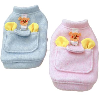 China Cat Clothes Dog Coat Jacket Pet Clothes D-Ring Harness Warm Wool Fabric Pet Clothes Pink Blush Puppy Equipment For Chiwawa Bichon L for sale