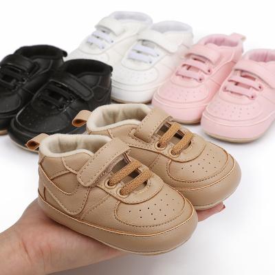 China Flat White Black Infant Stripes Baby Toddler Shoes For Sports for sale