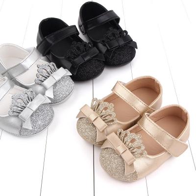 China 2022 New Arrival Flat Infant Bling Princess Shoes Rubber Soft Sole Anti-skid Baby Shoes Outdoor for sale