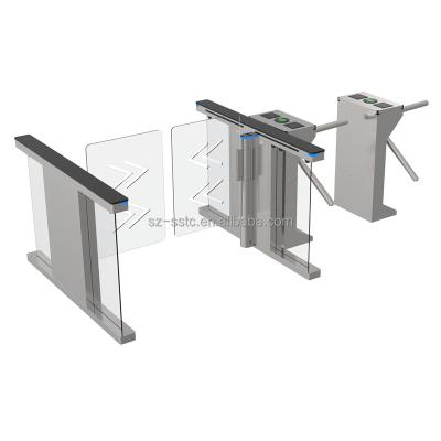 China time & Attendance labeling system QR code swing turnstile gate with servo motor fastlane gates for sale