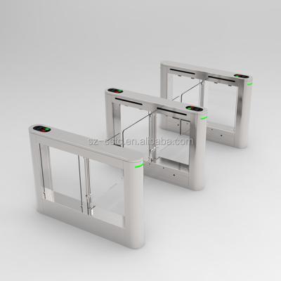 China 304 Stainless Steel Office Building Entrance Exit Assistance RFID Access Control Door Swing Barrier Speed ​​Gate for sale